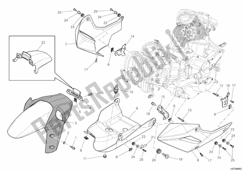 All parts for the 34b - Fairing of the Ducati Multistrada 1200 S Touring 2010